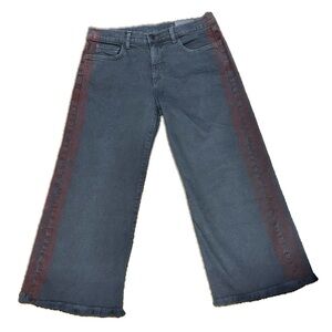 👖🧊 SIWY LOS ANGELES Wide Leg Crop Jeans Black Raw Hem Women’s Sz 29